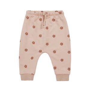 Quincy Mae organic blush sweatpants daises all over print 3-6 months